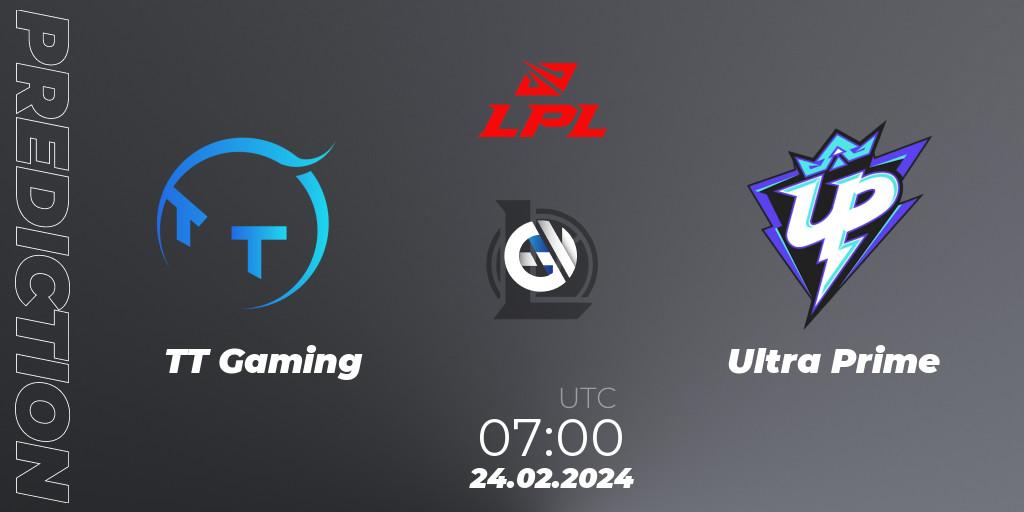 TT Gaming contre Ultra Prime : prédiction de match. 24.02.24. LoL, LPL Spring 2024 - Group Stage
