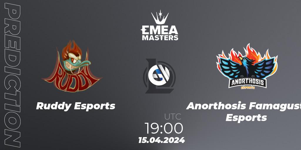 Ruddy Esports contre Anorthosis Famagusta Esports : prédiction de match. 15.04.2024 at 19:00. LoL, EMEA Masters Spring 2024 - Play-In