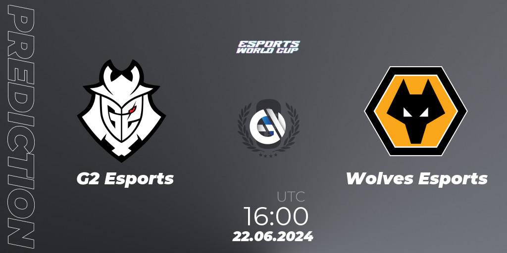 G2 Esports contre Wolves Esports : prédiction de match. 22.06.2024 at 16:00. Rainbow Six, Esports World Cup 2024: Europe OQ
