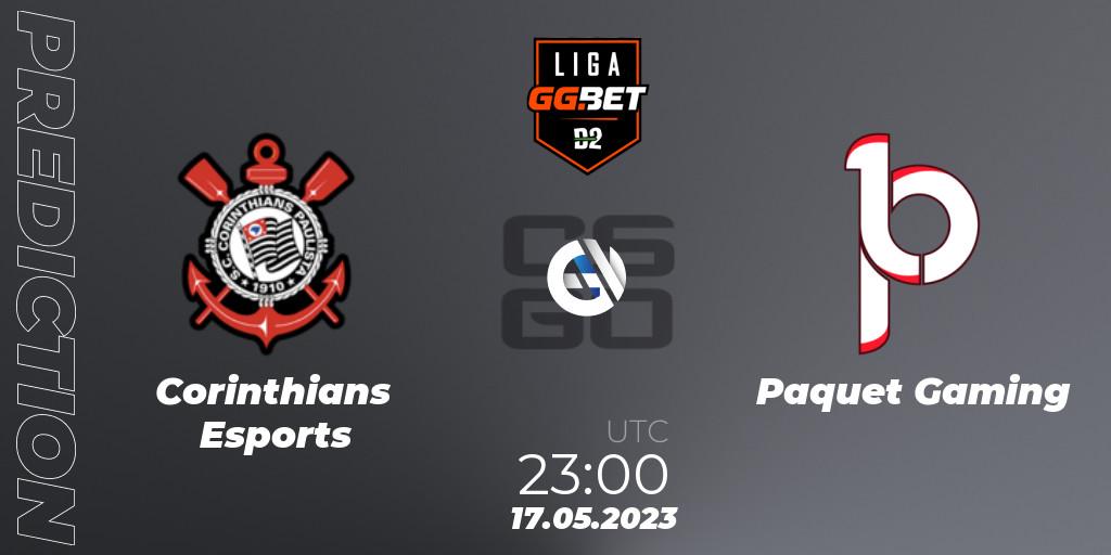 Corinthians Esports contre Paquetá Gaming : prédiction de match. 17.05.2023 at 23:00. Counter-Strike (CS2), Dust2 Brasil Liga Season 1