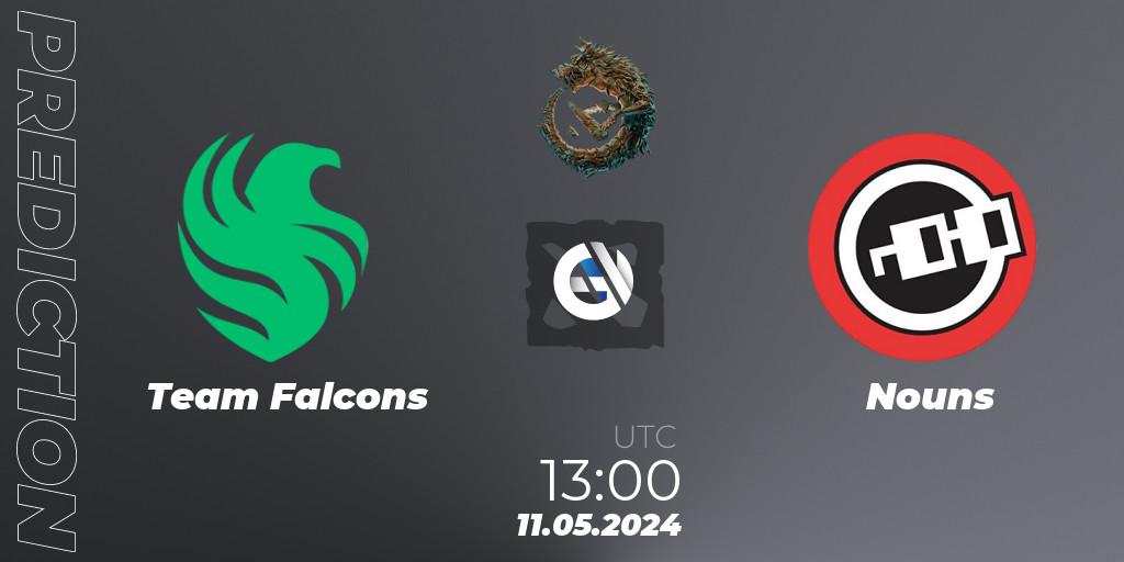 Team Falcons contre Nouns : prédiction de match. 11.05.24. Dota 2, PGL Wallachia Season 1 - Group Stage
