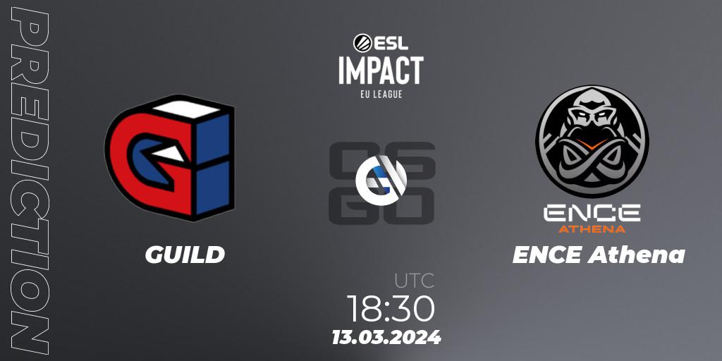 GUILD contre ENCE Athena : prédiction de match. 13.03.24. CS2 (CS:GO), ESL Impact League Season 5: Europe