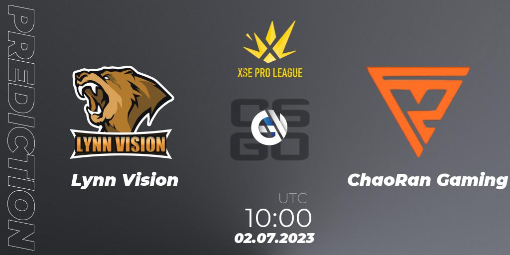Lynn Vision contre ChaoRan Gaming : prédiction de match. 02.07.23. CS2 (CS:GO), XSE Pro League: Online Stage