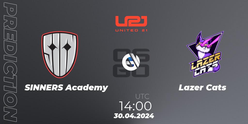 SINNERS Academy contre Lazer Cats : prédiction de match. 30.04.2024 at 14:00. Counter-Strike (CS2), United21 Season 13: Division 2
