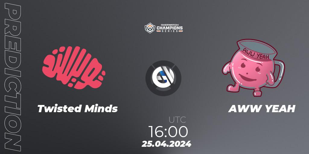 Twisted Minds contre AWW YEAH : prédiction de match. 25.04.2024 at 16:00. Overwatch, Overwatch Champions Series 2024 - EMEA Stage 2 Main Event