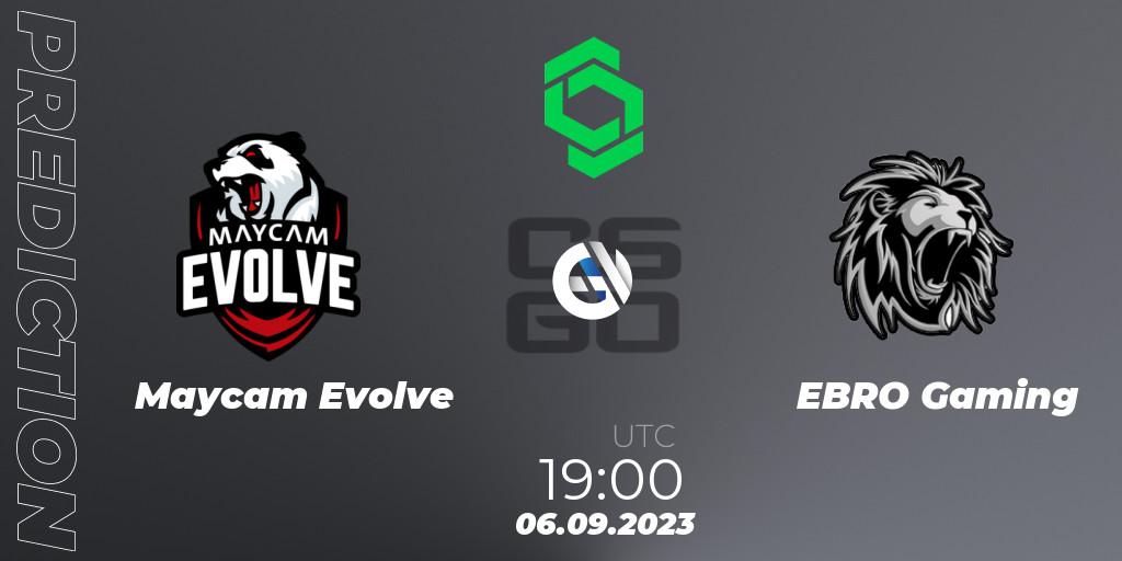 Maycam Evolve contre EBRO Gaming : prédiction de match. 06.09.2023 at 19:00. Counter-Strike (CS2), CCT South America Series #11: Closed Qualifier