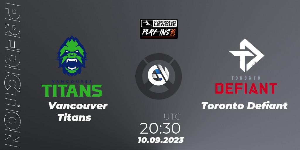 Vancouver Titans contre Toronto Defiant : prédiction de match. 10.09.23. Overwatch, Overwatch League 2023 - Play-Ins