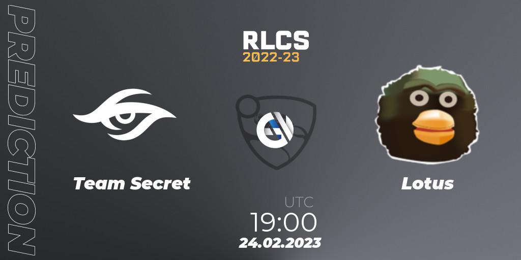 Team Secret contre Lotus : prédiction de match. 24.02.23. Rocket League, RLCS 2022-23 - Winter: South America Regional 3 - Winter Invitational