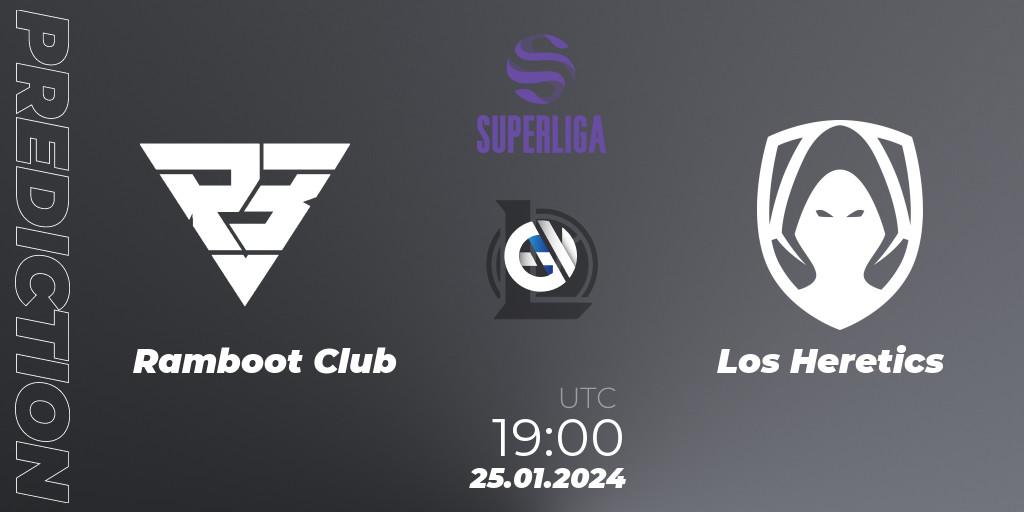Ramboot Club contre Los Heretics : prédiction de match. 25.01.2024 at 19:00. LoL, Superliga Spring 2024 - Group Stage