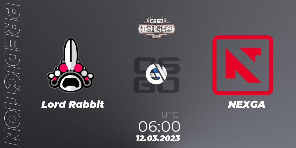Lord Rabbit contre NEXGA : prédiction de match. 12.03.23. CS2 (CS:GO), Baidu Cup Invitational #2