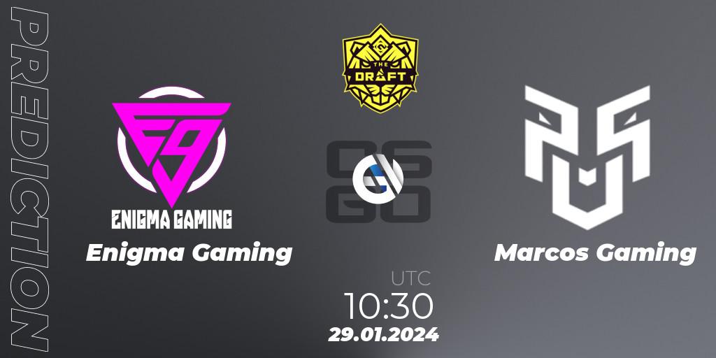 Enigma Gaming contre Marcos Gaming : prédiction de match. 29.01.2024 at 10:30. Counter-Strike (CS2), BLAST The Draft Season 1 - India Division