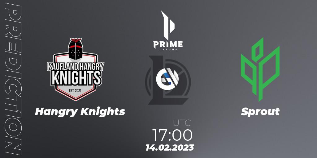 Hangry Knights contre Sprout : prédiction de match. 14.02.2023 at 17:00. LoL, Prime League 2nd Division Spring 2023 - Group Stage