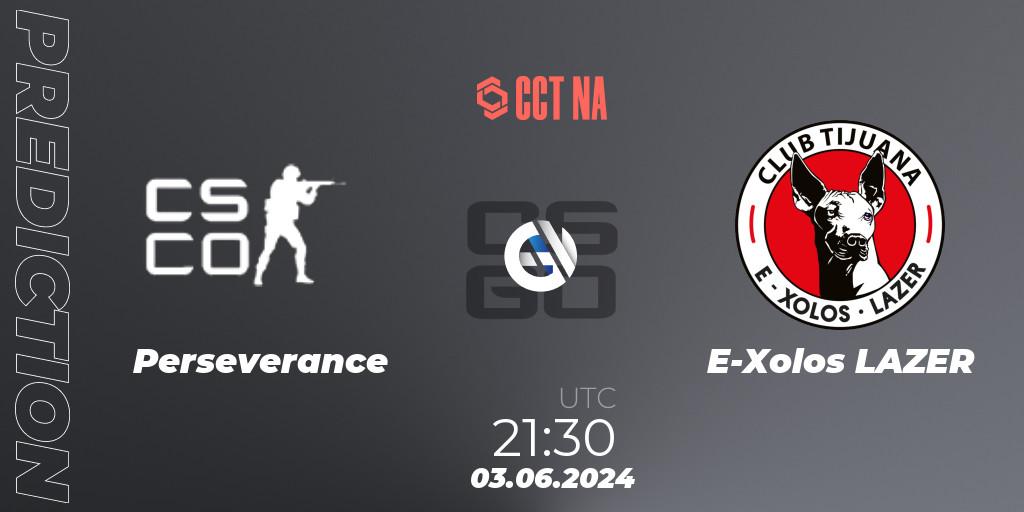 Perseverance Gaming contre E-Xolos LAZER : prédiction de match. 03.06.2024 at 21:30. Counter-Strike (CS2), CCT Season 2 North American Series #1