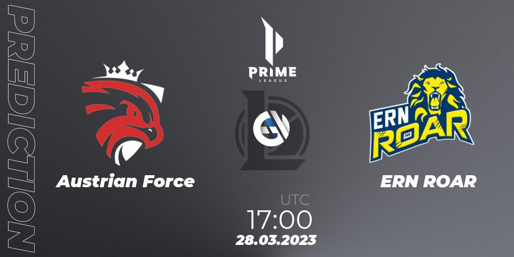 Austrian Force contre ERN ROAR : prédiction de match. 28.03.23. LoL, Prime League 2nd Division Spring 2023 - Playoffs