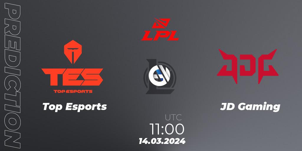 Top Esports contre JD Gaming : prédiction de match. 14.03.24. LoL, LPL Spring 2024 - Group Stage