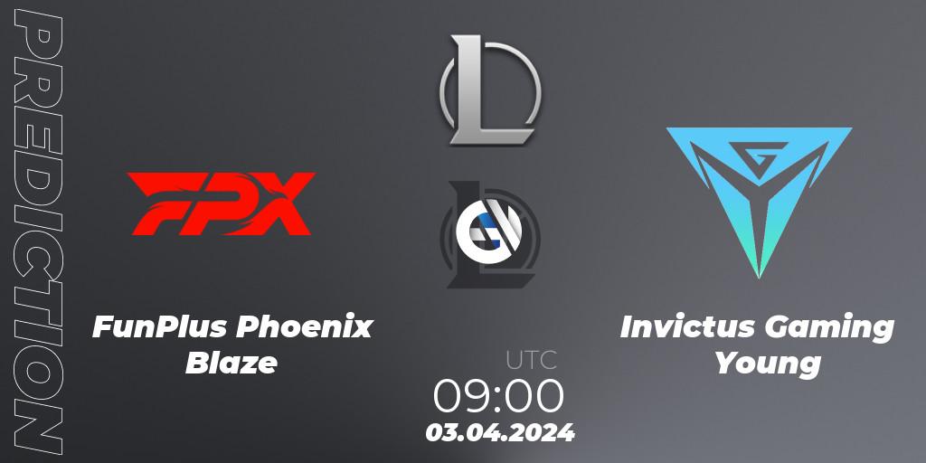 FunPlus Phoenix Blaze contre Invictus Gaming Young : prédiction de match. 03.04.24. LoL, LDL 2024 - Stage 1