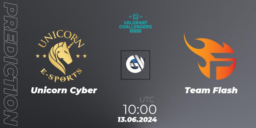 Unicorn Cyber contre Team Flash : prédiction de match. 13.06.2024 at 10:00. VALORANT, VALORANT Challengers 2024: Vietnam Split 2
