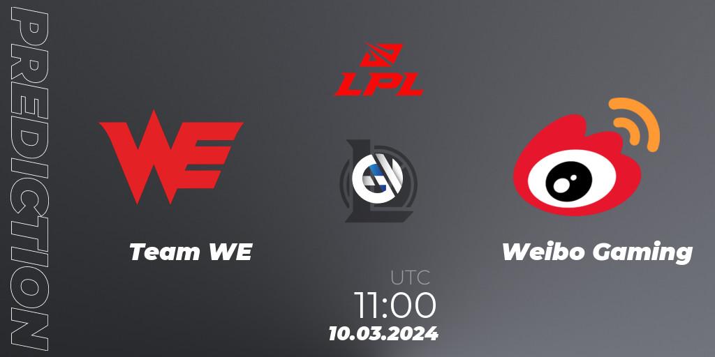 Team WE contre Weibo Gaming : prédiction de match. 10.03.24. LoL, LPL Spring 2024 - Group Stage