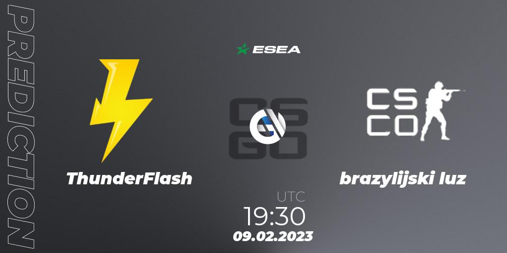 ThunderFlash contre Singularity : prédiction de match. 09.02.23. CS2 (CS:GO), ESEA Season 44: Advanced Division - Europe