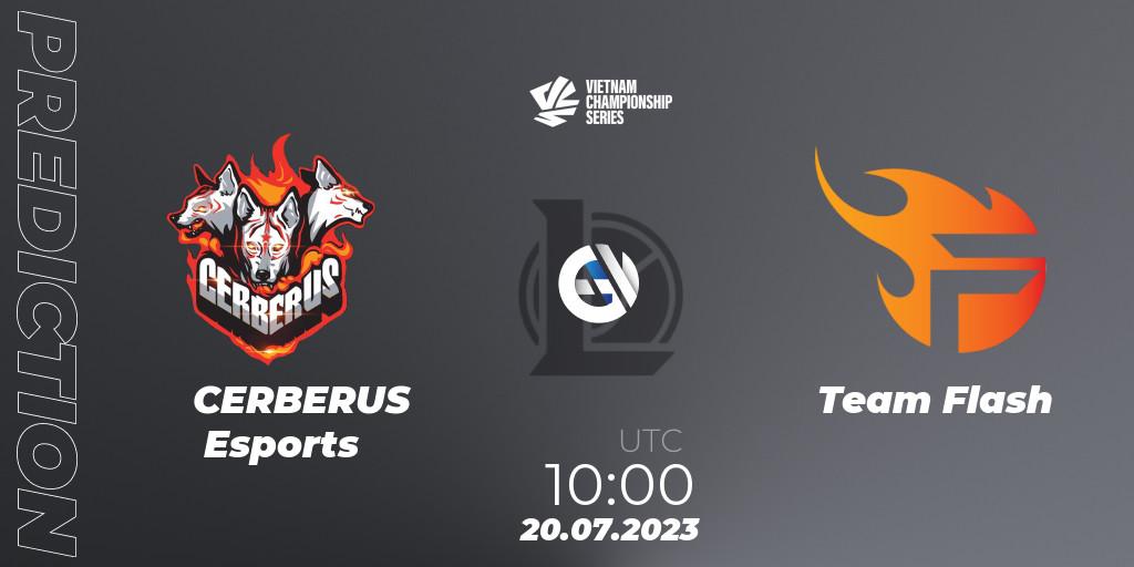 CERBERUS Esports contre Team Flash : prédiction de match. 21.07.2023 at 10:00. LoL, VCS Dusk 2023