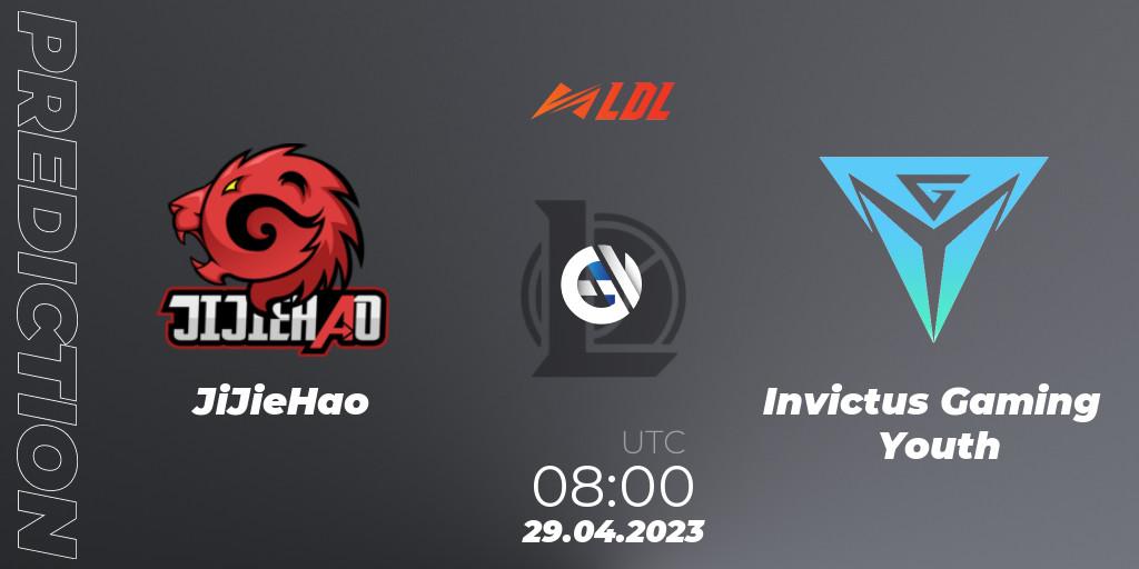 JiJieHao contre Invictus Gaming Youth : prédiction de match. 29.04.2023 at 08:00. LoL, LDL 2023 - Regular Season - Stage 2