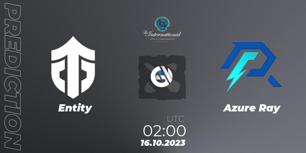 Entity contre Azure Ray : prédiction de match. 16.10.23. Dota 2, The International 2023 - Group Stage