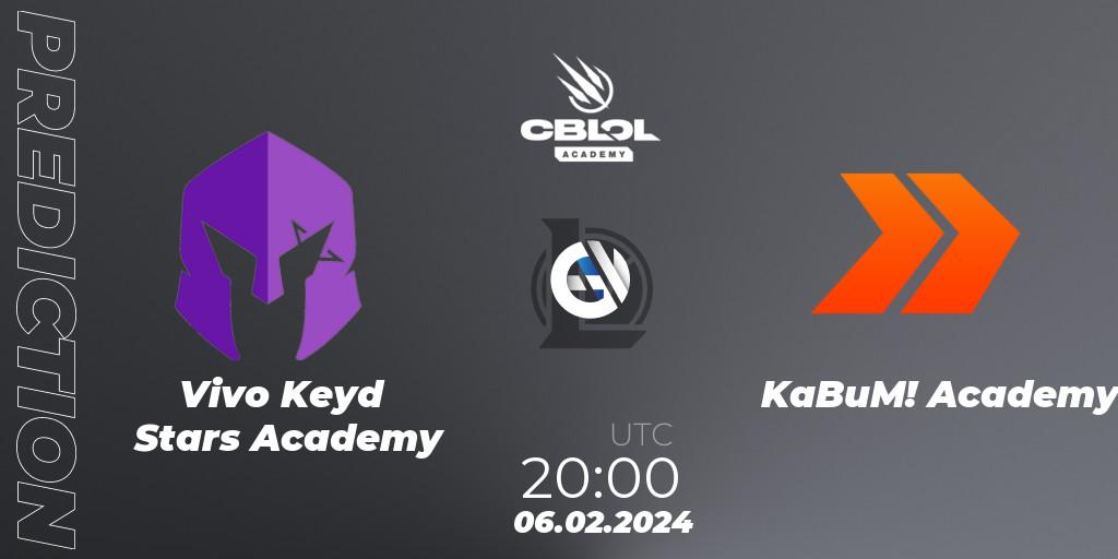 Vivo Keyd Stars Academy contre KaBuM! Academy : prédiction de match. 06.02.2024 at 20:00. LoL, CBLOL Academy Split 1 2024