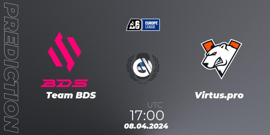 Team BDS contre Virtus.pro : prédiction de match. 08.04.2024 at 18:00. Rainbow Six, Europe League 2024 - Stage 1