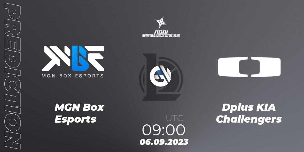 MGN Box Esports contre Dplus KIA Challengers : prédiction de match. 06.09.2023 at 09:00. LoL, Asia Star Challengers Invitational 2023