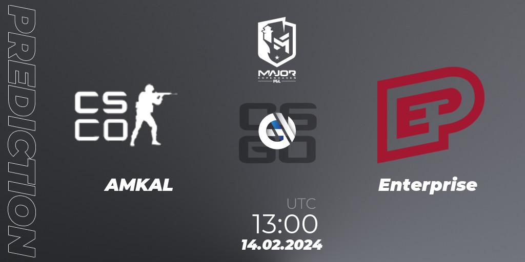 AMKAL contre Enterprise : prédiction de match. 14.02.24. CS2 (CS:GO), PGL CS2 Major Copenhagen 2024 Europe RMR