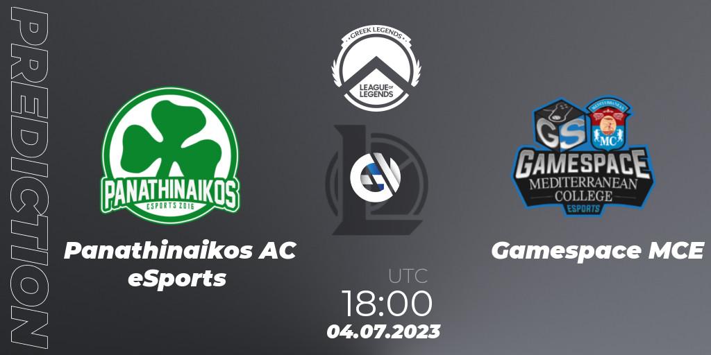 Panathinaikos AC eSports contre Gamespace MCE : prédiction de match. 04.07.2023 at 18:00. LoL, Greek Legends League Summer 2023