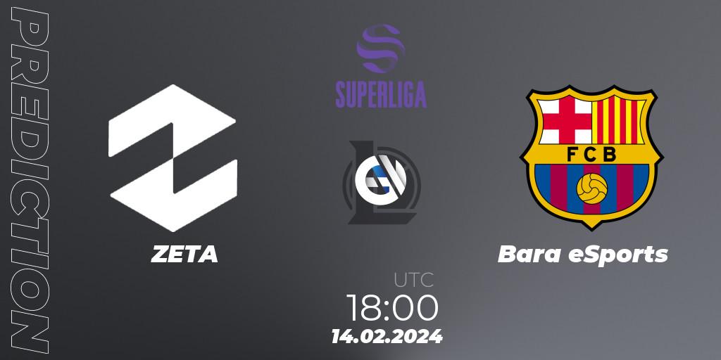 ZETA contre Barça eSports : prédiction de match. 14.02.24. LoL, Superliga Spring 2024 - Group Stage