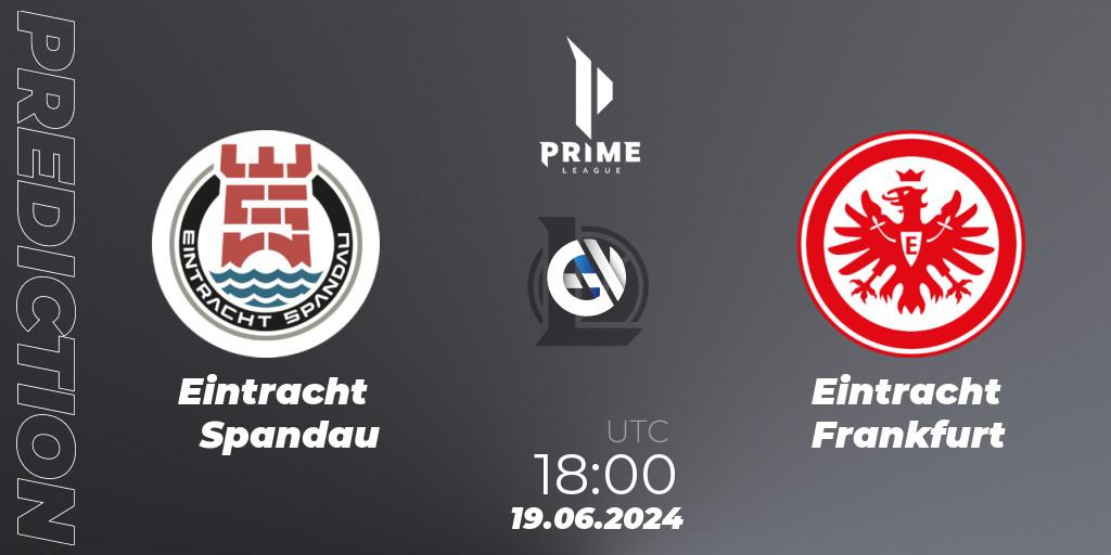 Eintracht Spandau contre Eintracht Frankfurt : prédiction de match. 19.06.2024 at 18:00. LoL, Prime League Summer 2024