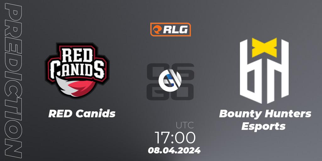 RED Canids contre Bounty Hunters Esports : prédiction de match. 08.04.2024 at 17:00. Counter-Strike (CS2), RES Latin American Series #3