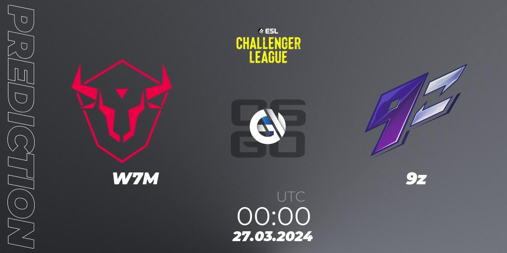W7M contre 9z : prédiction de match. 27.03.24. CS2 (CS:GO), ESL Challenger League Season 47: South America
