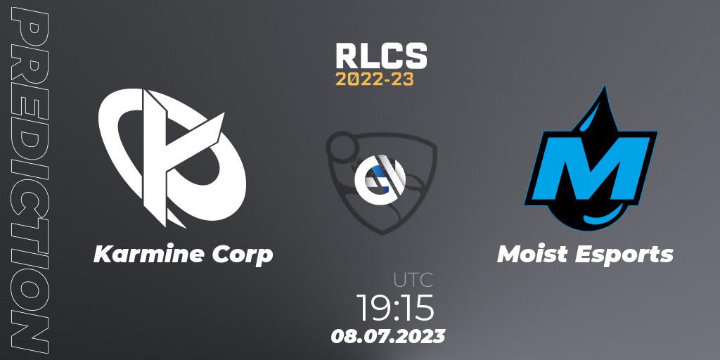 Karmine Corp contre Moist Esports : prédiction de match. 08.07.2023 at 18:00. Rocket League, RLCS 2022-23 Spring Major