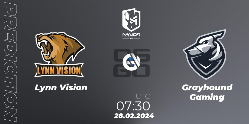 Lynn Vision contre Grayhound Gaming : prédiction de match. 28.02.24. CS2 (CS:GO), PGL CS2 Major Copenhagen 2024 Asia RMR