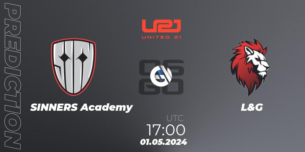 SINNERS Academy contre L&G : prédiction de match. 01.05.2024 at 17:00. Counter-Strike (CS2), United21 Season 13: Division 2