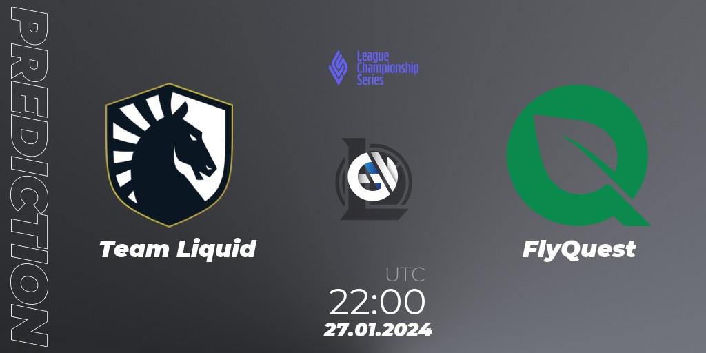 Team Liquid contre FlyQuest : prédiction de match. 27.01.24. LoL, LCS Spring 2024 - Group Stage
