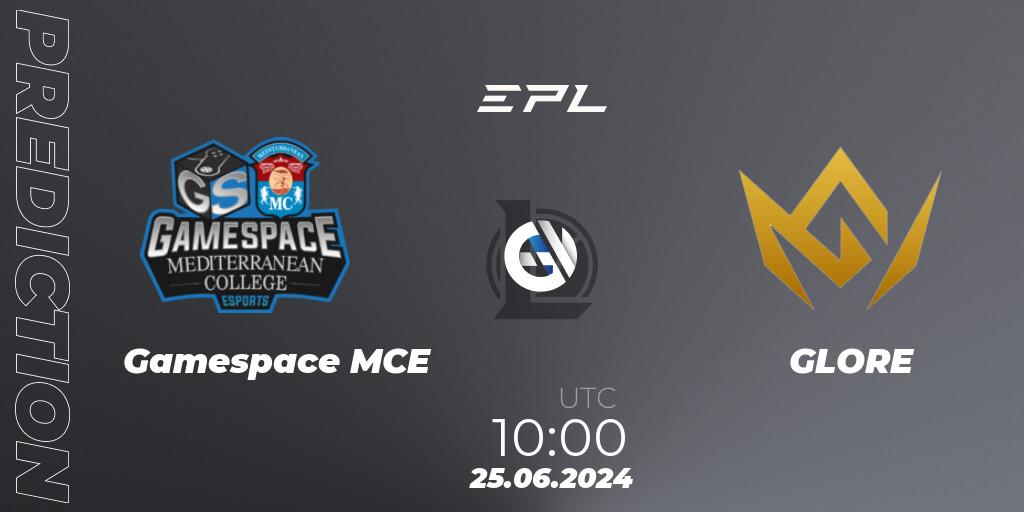 Gamespace MCE contre GLORE : prédiction de match. 25.06.2024 at 10:00. LoL, European Pro League: Season 2