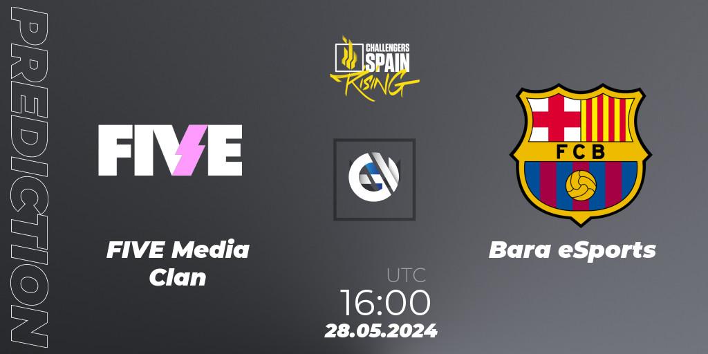 FIVE Media Clan contre Barça eSports : prédiction de match. 28.05.2024 at 17:00. VALORANT, VALORANT Challengers 2024 Spain: Rising Split 2