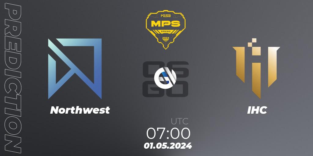 Northwest contre IHC : prédiction de match. 01.05.2024 at 07:00. Counter-Strike (CS2), MESA Pro Series: Spring 2024