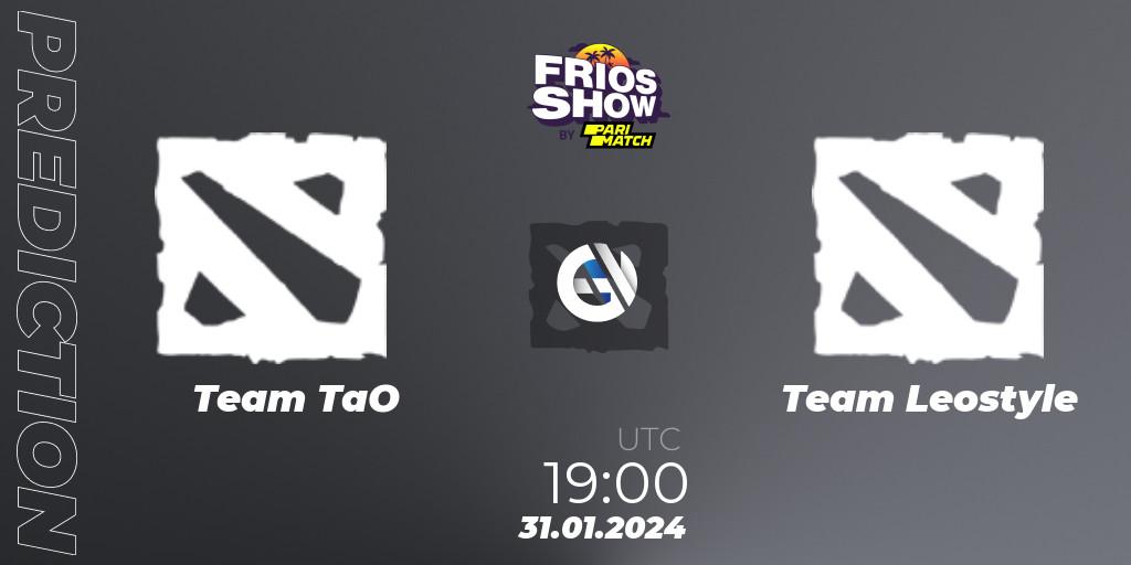 Team TaO contre Team Leostyle : prédiction de match. 31.01.2024 at 19:00. Dota 2, Frios Show 2