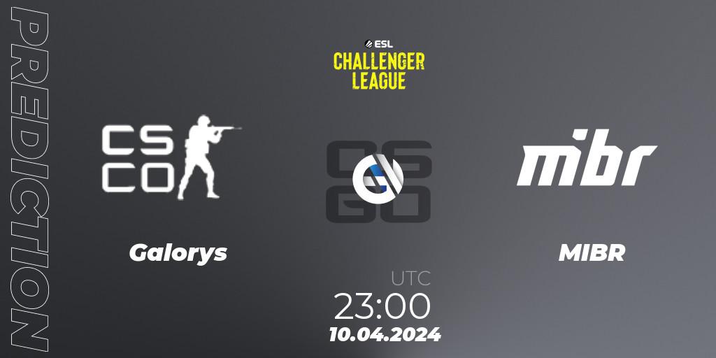 Galorys contre MIBR : prédiction de match. 10.04.2024 at 23:15. Counter-Strike (CS2), ESL Challenger League Season 47: South America