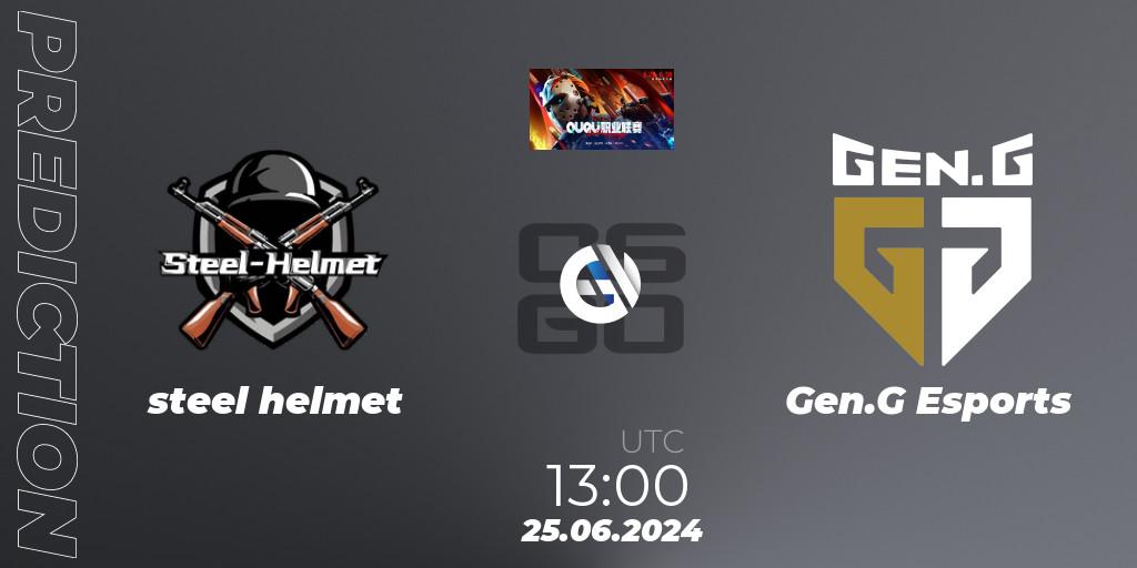 steel helmet contre Gen.G Esports : prédiction de match. 25.06.2024 at 13:00. Counter-Strike (CS2), QU Pro League