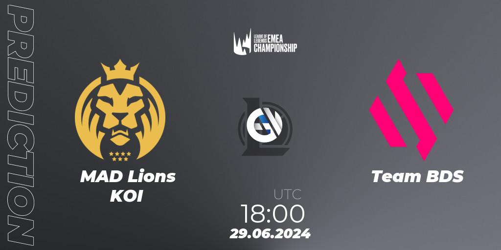 MAD Lions KOI contre Team BDS : prédiction de match. 29.06.2024 at 18:00. LoL, LEC Summer 2024 - Regular Season