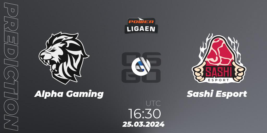 Alpha Gaming contre Sashi Esport : prédiction de match. 25.03.24. CS2 (CS:GO), Dust2.dk Ligaen Season 25
