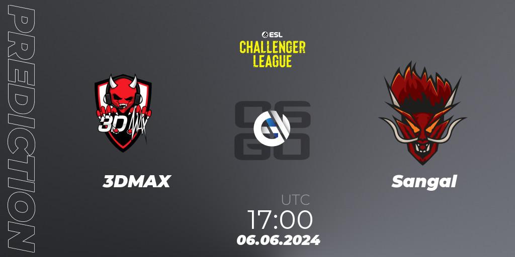 3DMAX contre Sangal : prédiction de match. 06.06.2024 at 17:00. Counter-Strike (CS2), ESL Challenger League Season 47: Europe