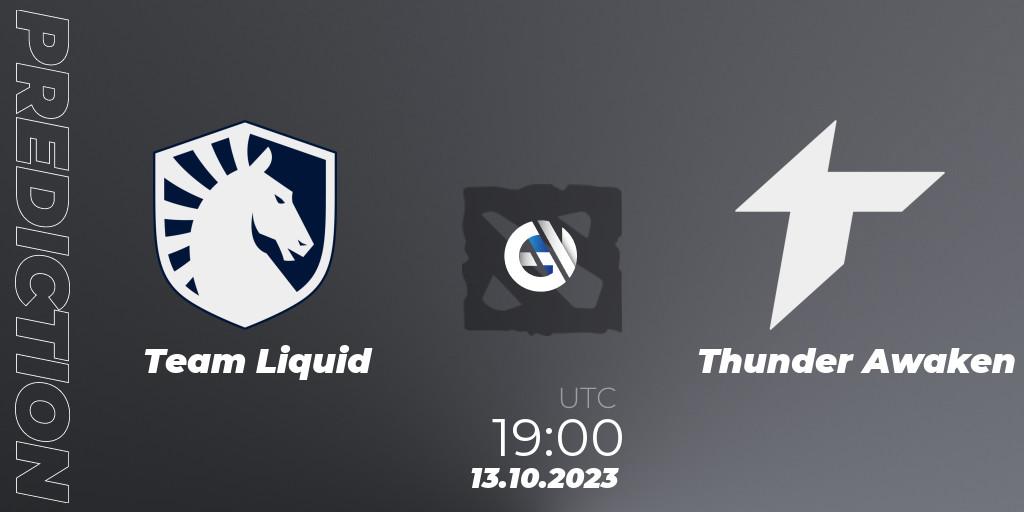 Team Liquid contre Thunder Awaken : prédiction de match. 13.10.23. Dota 2, The International 2023 - Group Stage
