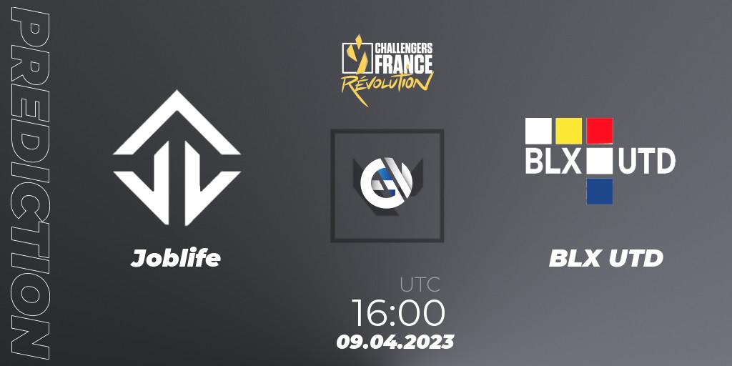 Joblife contre BLX UTD : prédiction de match. 09.04.2023 at 16:00. VALORANT, VALORANT Challengers France: Revolution Split 2 - Regular Season